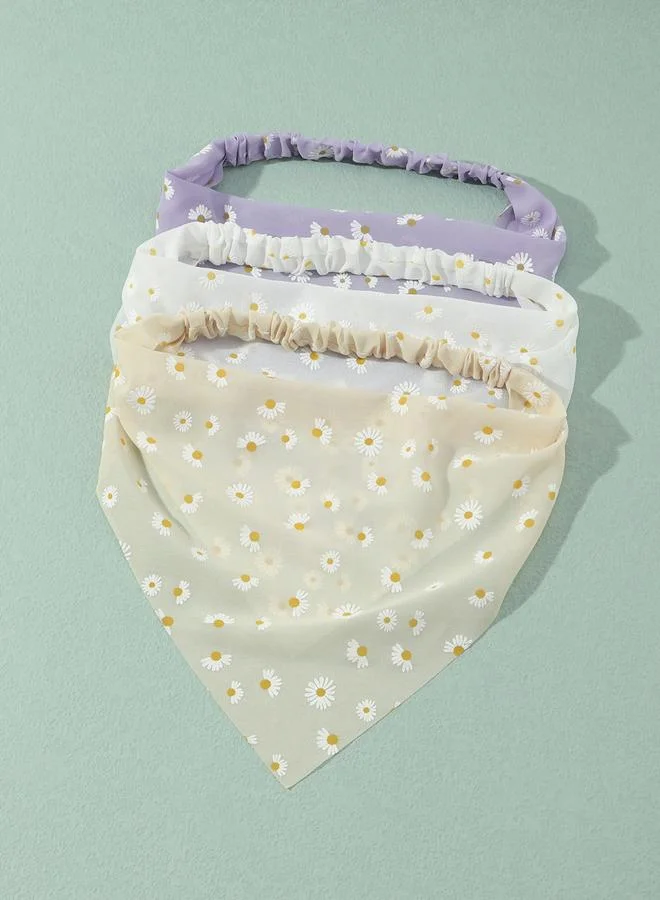 Take Two Take Two Set of 3 - Floral Printed Triangle Headscarf