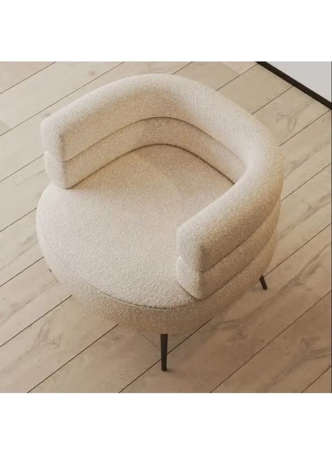 متجر ان زون مجموعة من قطعتين كرسي قماش بوكليه بتصميم انيق || بيج/اسود - Image 3