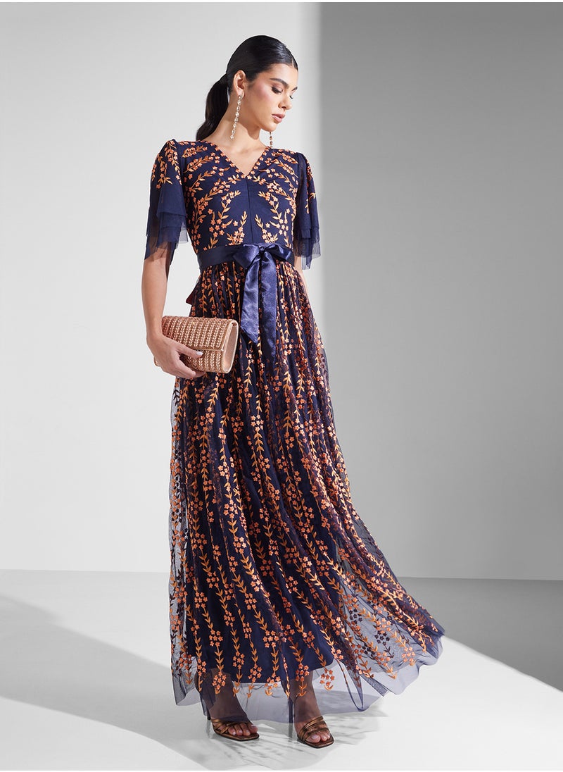 Frock and Frill - Flutter Sleeve Maxi Dress - Image 1