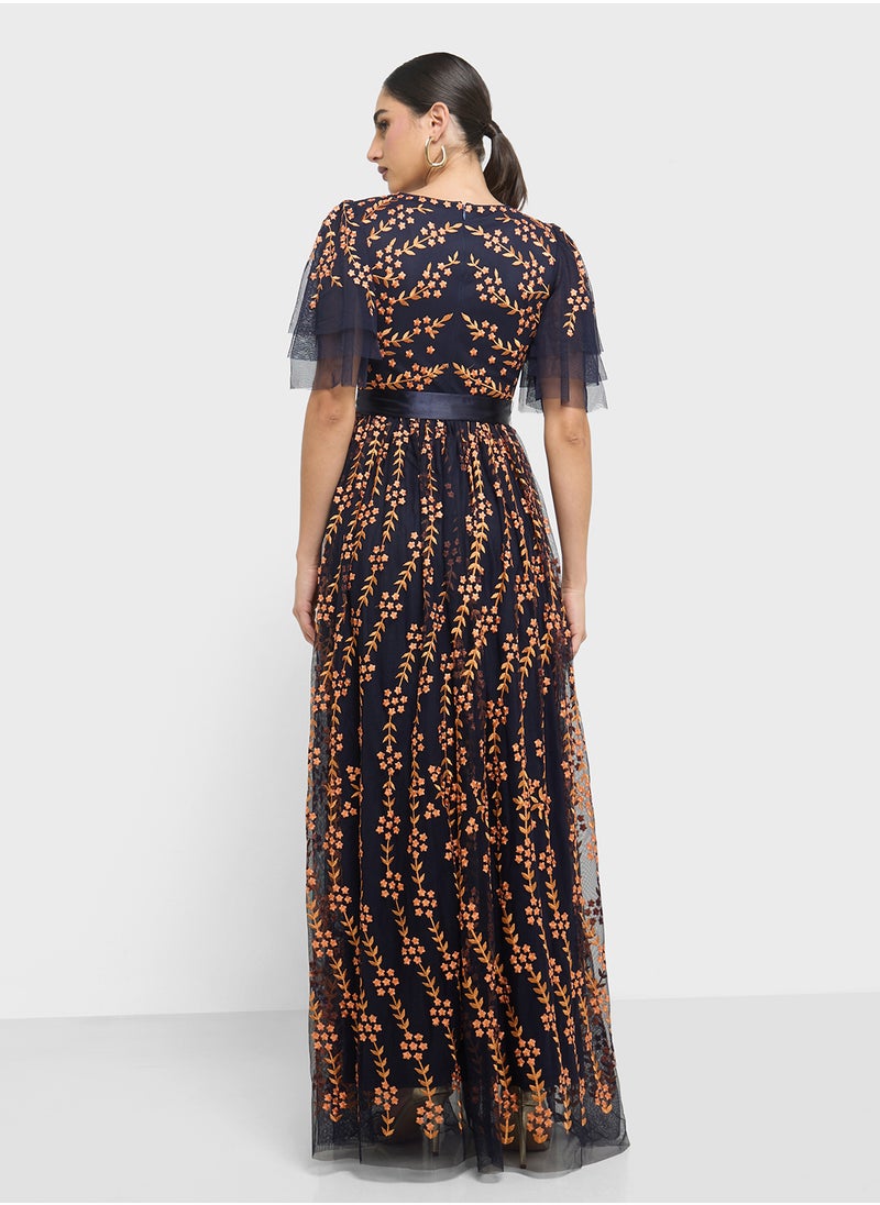 Frock and Frill - Flutter Sleeve Maxi Dress - Image 1