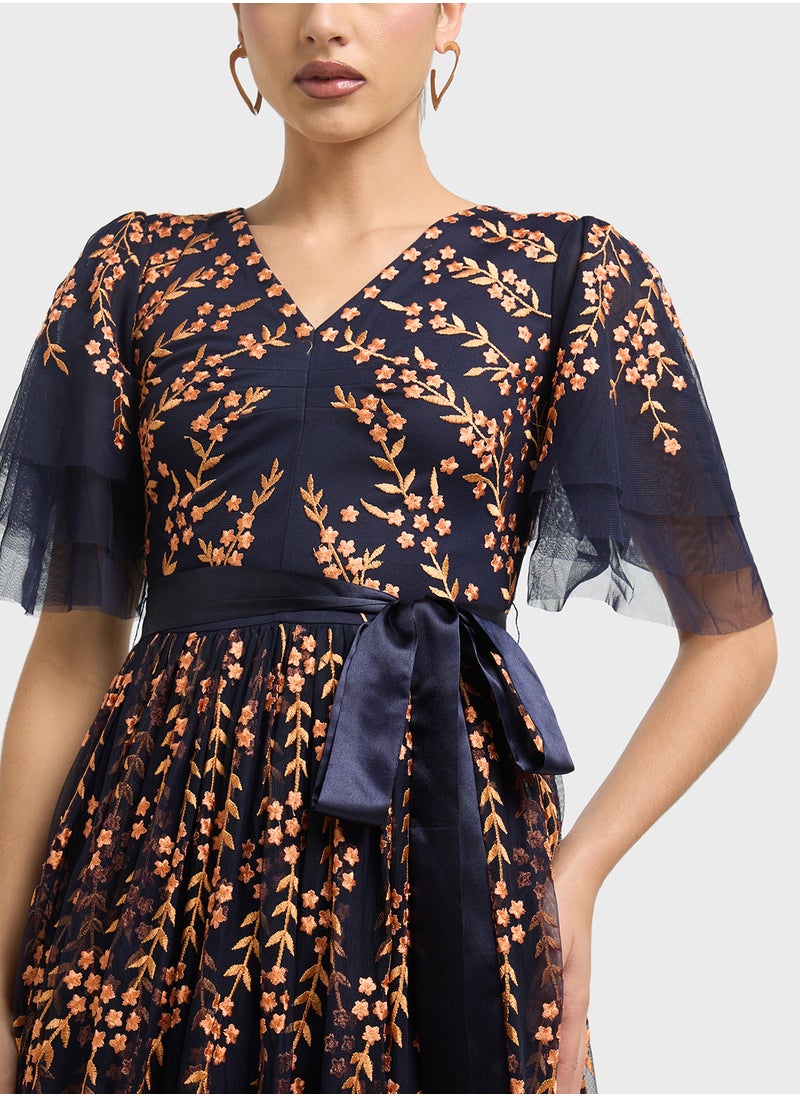 Frock and Frill - Flutter Sleeve Maxi Dress - Image 1