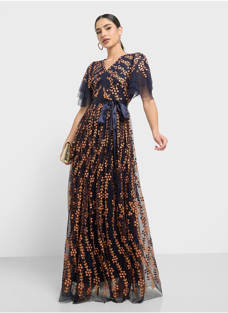 Frock and Frill - Flutter Sleeve Maxi Dress - Image 1