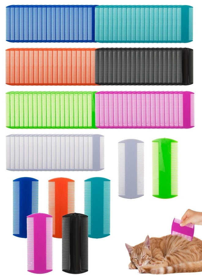 MOSIOBERDAVIAN 140 Pcs Flea and Tick Grooming Tool Bulk- Double Sided Comb for Cats Dogs Lice and Tick Comb for Small Pets, Kittens and Puppies (7 Colors) - Image 1