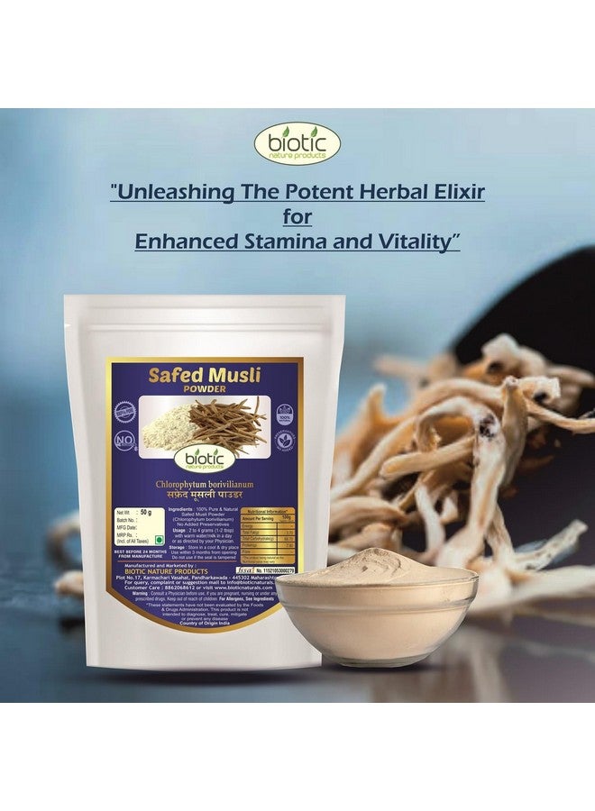 Biotic Natural Safed Musli Powder - White Musli Powder - Sweet Musli Root Powder - Swet Musli Churna - 50gm - Image 3