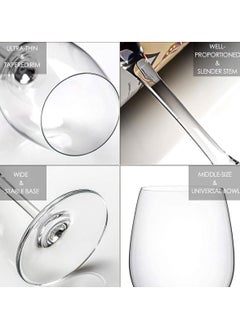 Generic Crystal Red Wine Glasses Set of 6, 17 Ounce Thin Rim Classic Round Bowl Stemmed All-purpose Wine Glass Set  - Image 3