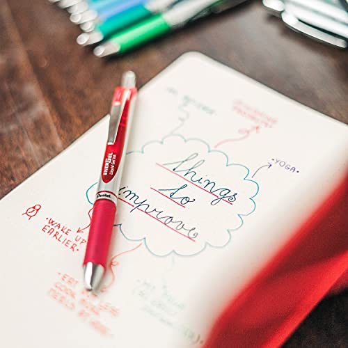 Pentel BL77-BO Energel XM Retractable Gel Pen with 0.7 mm Tip, 0.35 mm Line Width - Red, Pack of 12 - Image 2