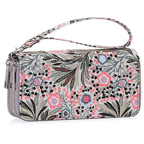 XEYOU Double Zipper Long Clutch Wallet Cellphone Wallet for Women with Removable Wristlet Strap for Credit Card, Cash, Coin, Bill - Image 1
