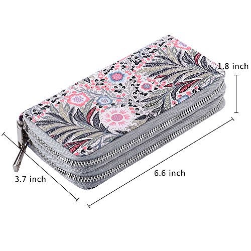 XEYOU Double Zipper Long Clutch Wallet Cellphone Wallet for Women with Removable Wristlet Strap for Credit Card, Cash, Coin, Bill - Image 3