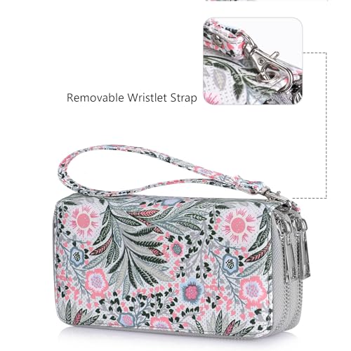 XEYOU Double Zipper Long Clutch Wallet Cellphone Wallet for Women with Removable Wristlet Strap for Credit Card, Cash, Coin, Bill - Image 5