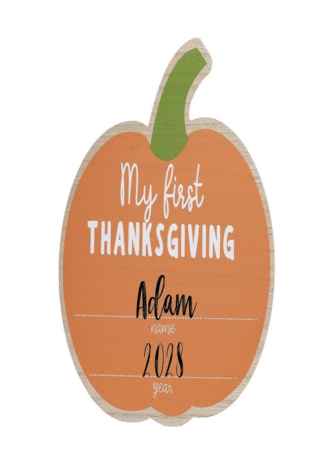 Reece Studio My First Thanksgiving Wooden Photo Prop Sign, Baby Holiday Milestone Pictures, Fall Pumpkin Fill-in Board, Gift for New and Expecting Parents - Image 1