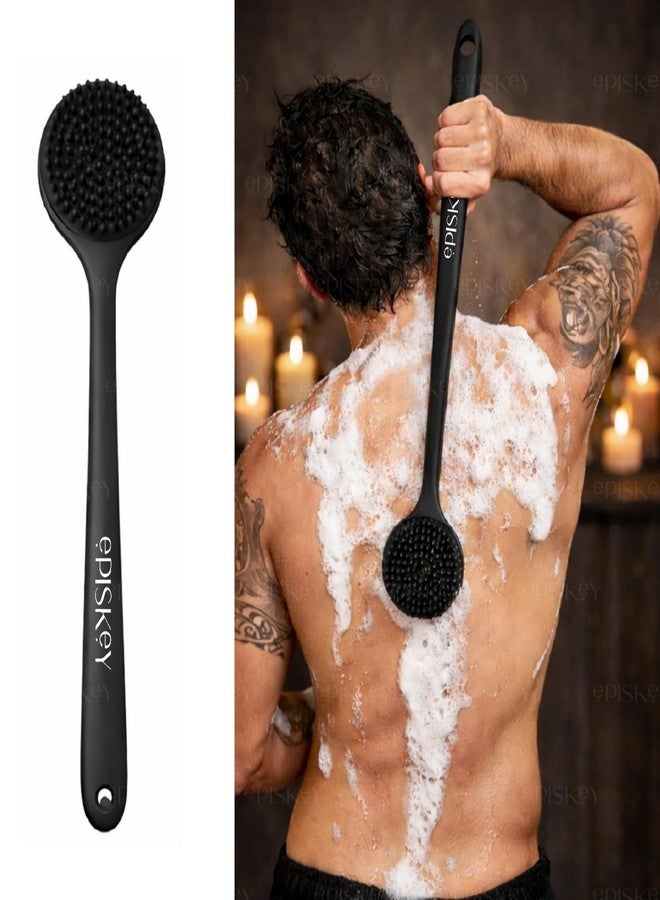 Episkey Soft Silicone Back Scrubber Shower Bath Brush with Long Handle | Flexible Bristles for Smooth Skin | Exfoliating Brush | Body Scrubber for Women, Men & Boys| for Body Wash & Bathing - Image 1