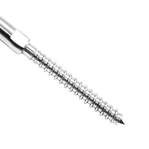 BLIKA 40 Pack 3/16" Swage Lag Screws Left & Right, T316 Stainless Steel Deck Cable Railing Hardware, 3/16" Handed Thread Swage Lag Screws for Wood Posts(20 Pairs) - Image 3