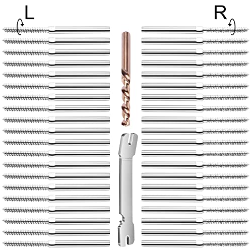 BLIKA 40 Pack 3/16" Swage Lag Screws Left & Right, T316 Stainless Steel Deck Cable Railing Hardware, 3/16" Handed Thread Swage Lag Screws for Wood Posts(20 Pairs) - Image 1