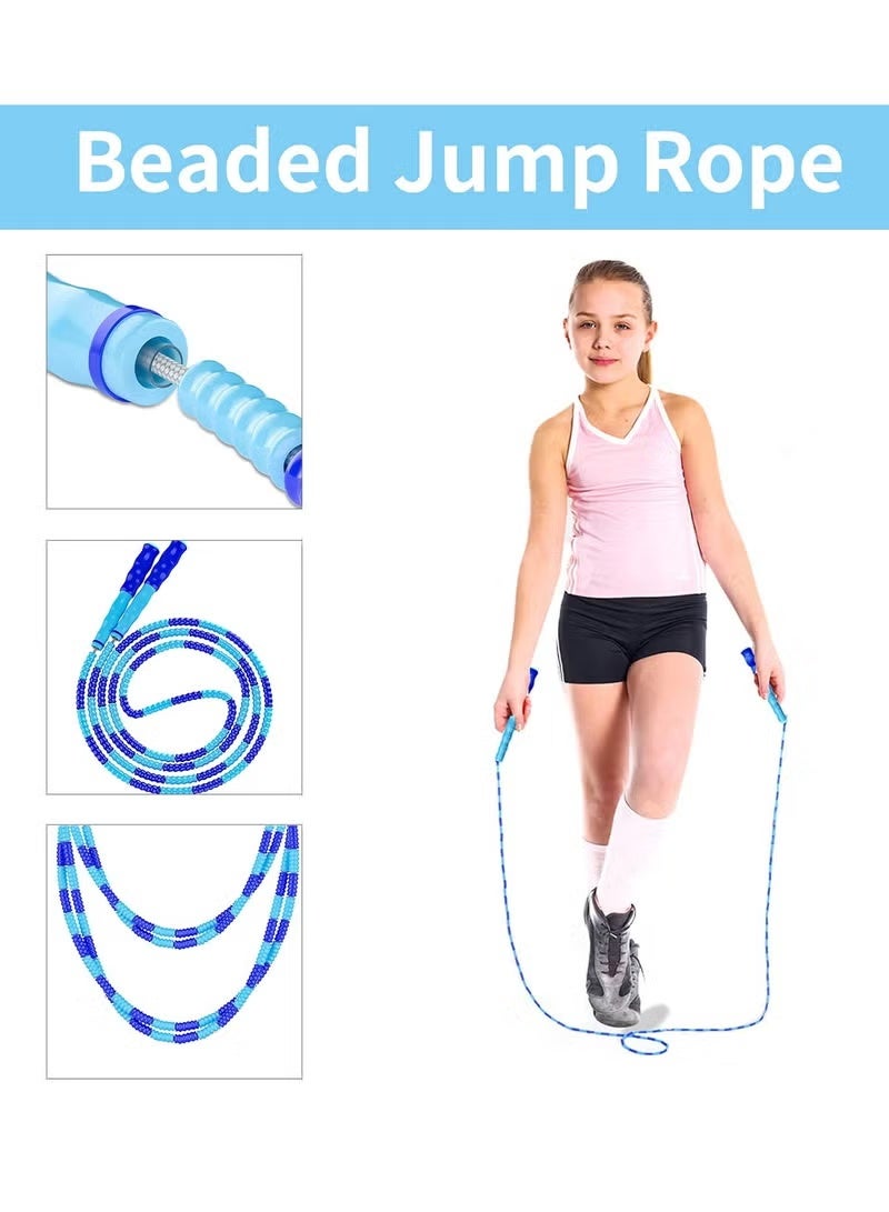 PINKSAMA 3 Pcs Jump Rope Adjustable Length Tangle-Free Segmented Soft Beaded Skipping Rope, Fitness Jump Ropes for Kids, Man and Women Weight Loss - Image 2