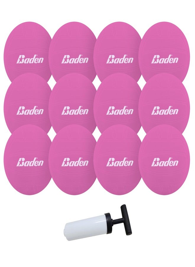 Baden 4 inch Mini Volleyball 12-Pack with Pump for Team Gift, Award, and Pool Friendly (Pink) - Image 1