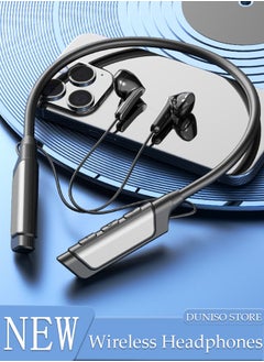 Neckband Bluetooth Headphones Waterproof HiFi Deep Bass Gym Headset with Microphone Intelligent Noise Reduction for Phone Call Music Sports Bluetooth V5.3 Headset