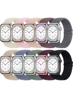 10 Pack Braided Stretchy Compatible with Apple Watch Band Women 38mm 40mm 41mm 42mm 44mm 45mm 46mm 49mm, Sport Nylon Elastic Solo Loop iWatch Strap Men for iWatch Ultra 2 SE Series 10 9 8 7 6 5