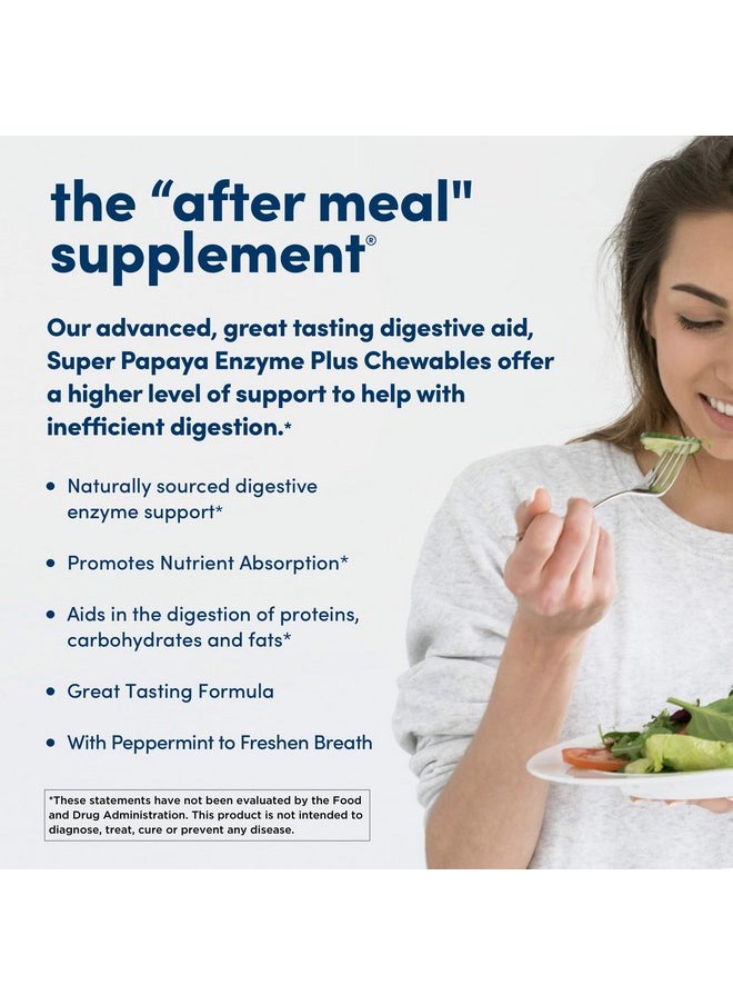 American Health - Super Papaya Enzyme Plus Chewable Tablets Natural Papaya Flavor Promotes Digestion & Nutrient Absorption Contains Papain & Other Enzymes 90 Count 30 Total Servings - Image 1