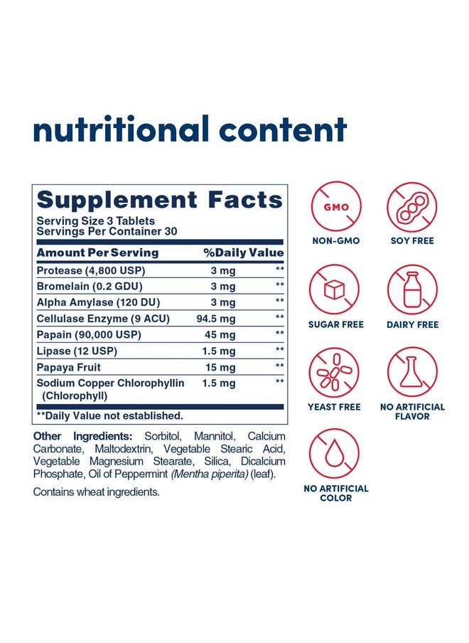 American Health - Super Papaya Enzyme Plus Chewable Tablets Natural Papaya Flavor Promotes Digestion & Nutrient Absorption Contains Papain & Other Enzymes 90 Count 30 Total Servings - Image 1