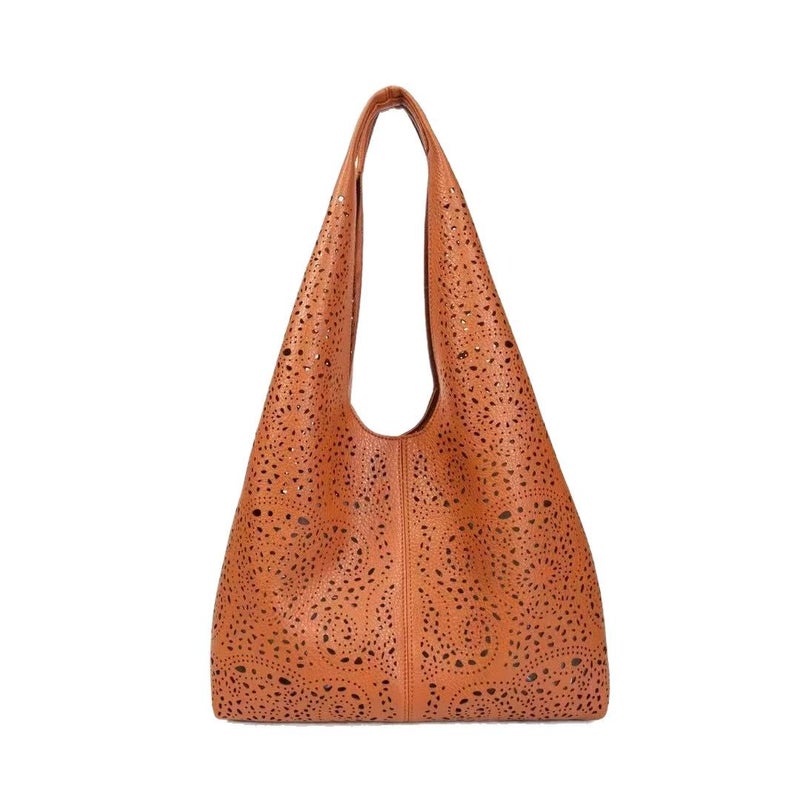 2025 Spring Retro Paisley Hollow Women'S Bag Casual Versatile Large Double Shoulder Crossbody Bag - Image 1