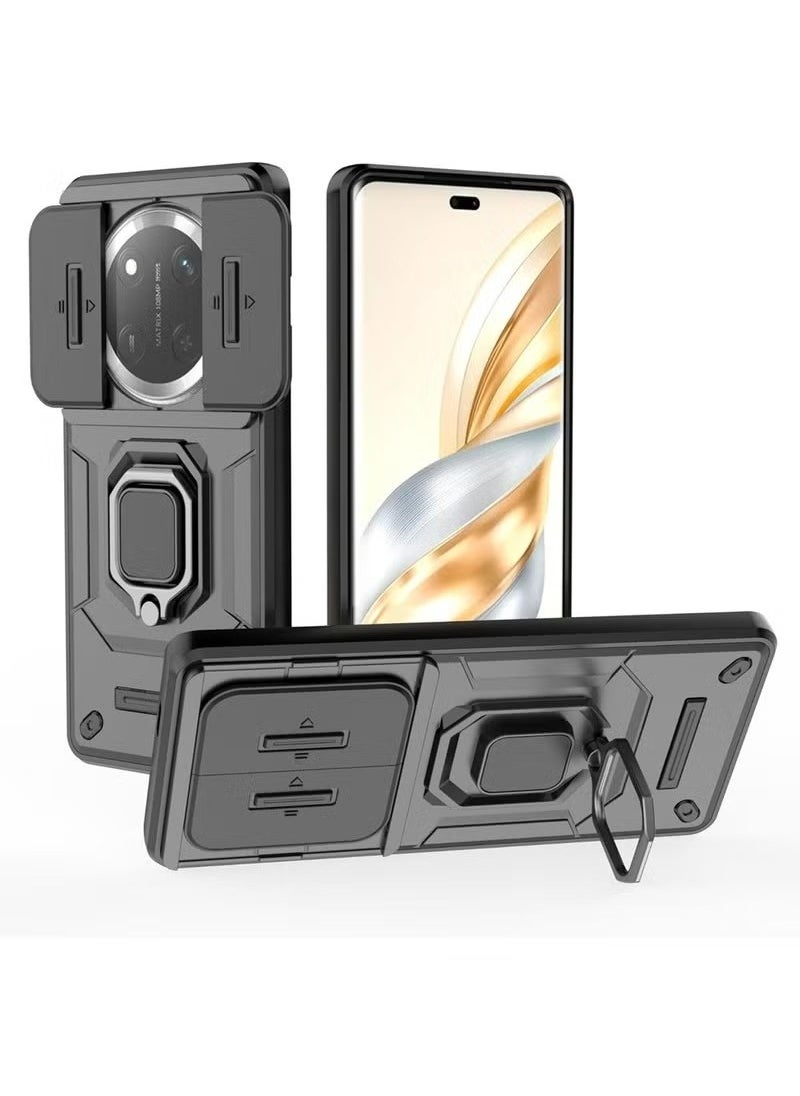 X-level - Honor X9c 5G Case Cover with Slide Camera Cover & Ring Holder,Kickstand Shell Back Cover Scratch-Resistant Shock-Absorbing Protector Accessories Kickstand Stand Magnetic Car Ring Holder Protection - Image 1