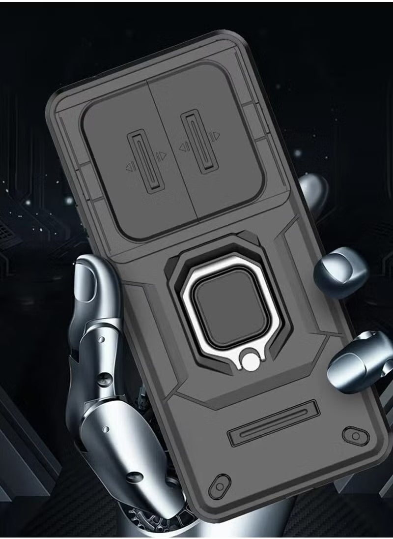 X-level - Honor X9c 5G Case Cover with Slide Camera Cover & Ring Holder,Kickstand Shell Back Cover Scratch-Resistant Shock-Absorbing Protector Accessories Kickstand Stand Magnetic Car Ring Holder Protection - Image 1