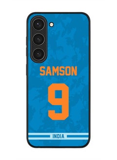 Stylizedd Rugged Black Edge Case for Samsung Galaxy S23 5G, Slim fit Soft Case Flexible Rubber Edges Thin Cover - Player Name - Sanju Samson, Jersey Number- 9  - Image 1
