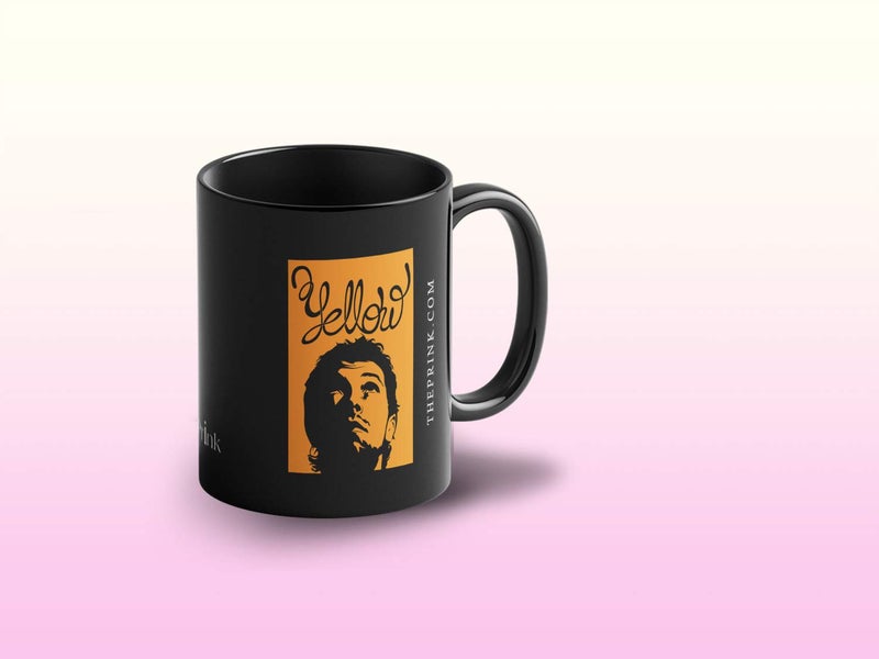 Prink Coldplay Yellow Song Black Coffee Mug | Rock Band Coffee Mug | Coffee Mug for Coldplay Fans | Coldplay Yellow Song Printed Coffee Mugs | 330ml, Microwave & Dishwasher Safe - Image 3