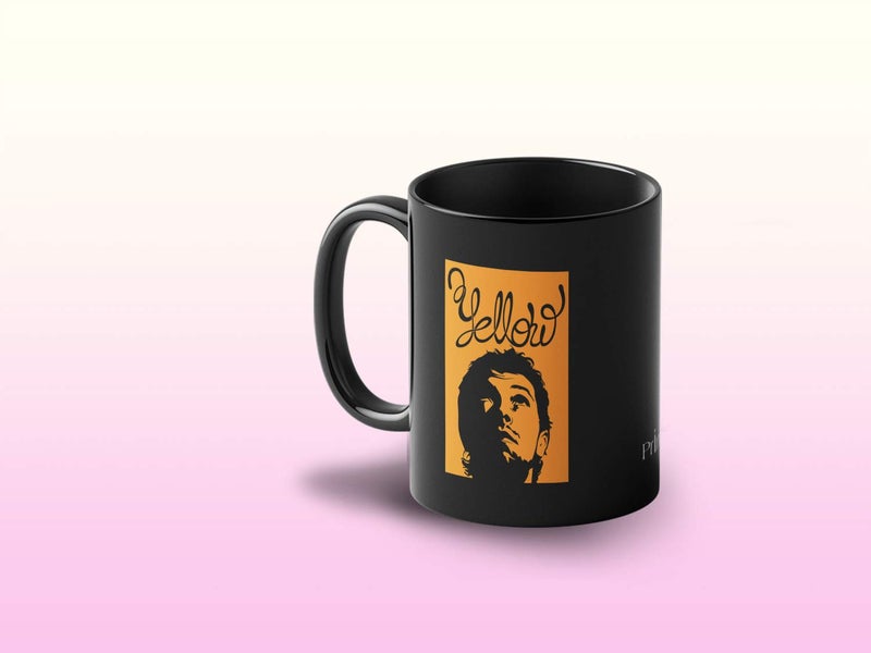 Prink Coldplay Yellow Song Black Coffee Mug | Rock Band Coffee Mug | Coffee Mug for Coldplay Fans | Coldplay Yellow Song Printed Coffee Mugs | 330ml, Microwave & Dishwasher Safe - Image 2