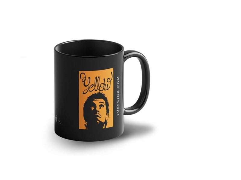 Prink Coldplay Yellow Song Black Coffee Mug | Rock Band Coffee Mug | Coffee Mug for Coldplay Fans | Coldplay Yellow Song Printed Coffee Mugs | 330ml, Microwave & Dishwasher Safe - Image 1