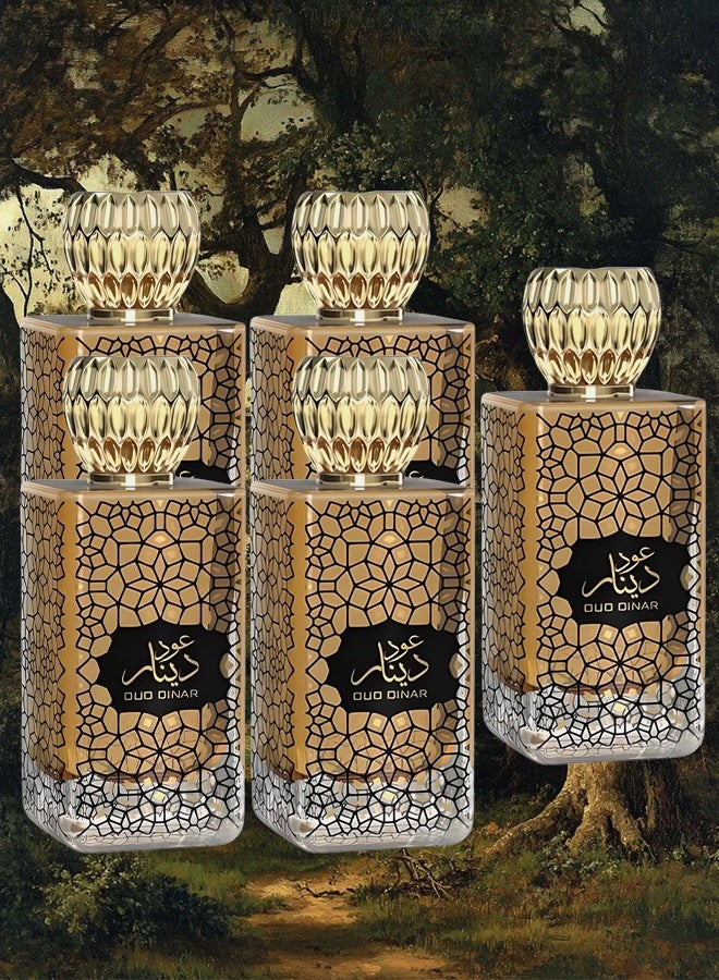 Al Fares 5 Pieces Oud Dinar Perfume For Unisex 100ml EDP - Image 1