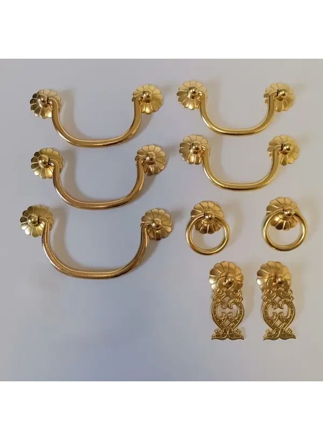 Vintage Brushed Golden Cabinet Handles 2pcs Zinc Alloy Pulls 33 46 Inch - Image 1