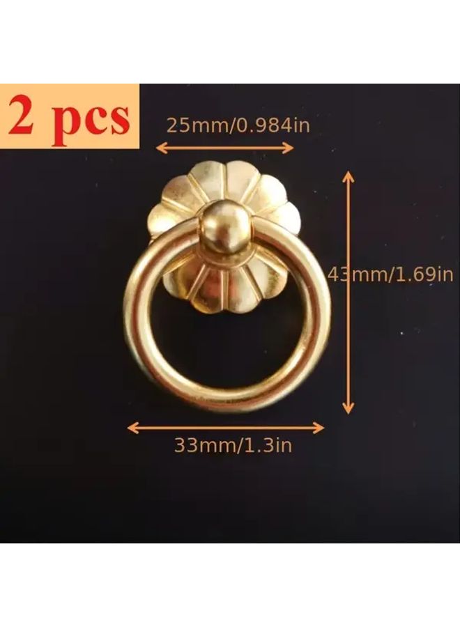 Vintage Brushed Golden Cabinet Handles 2pcs Zinc Alloy Pulls 33 46 Inch - Image 4