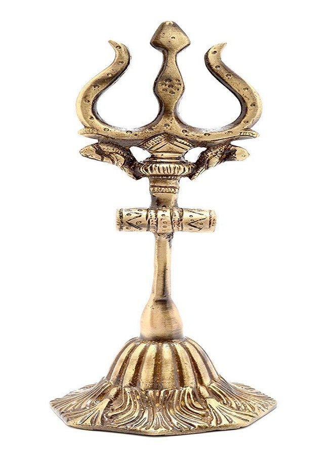NOBILITY Shiva Trishul Diwali Gift Brass Idol Shiv Statue 8 Inches Wedding Return Diwali Gift Items - Image 1