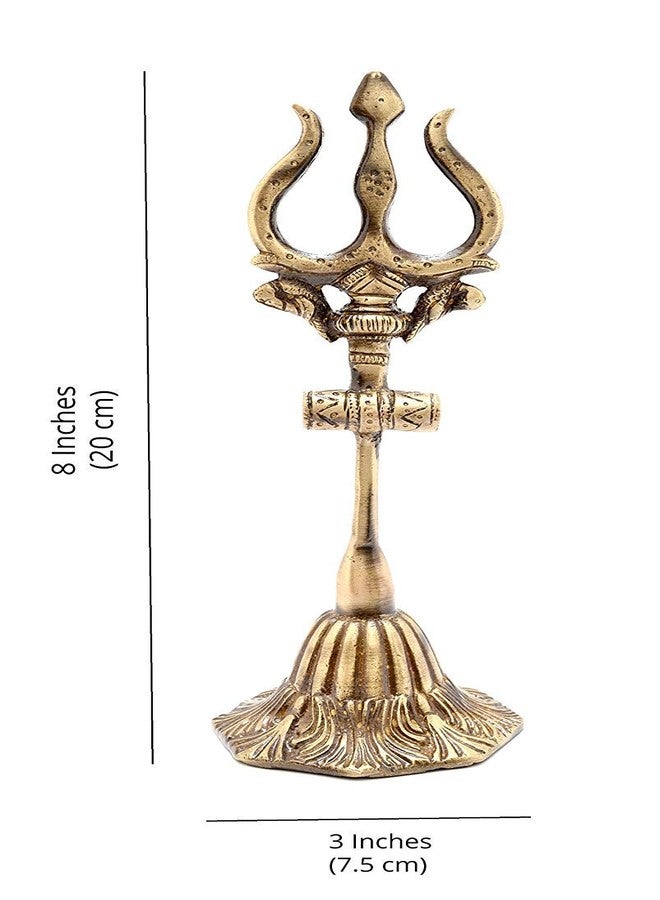 NOBILITY Shiva Trishul Diwali Gift Brass Idol Shiv Statue 8 Inches Wedding Return Diwali Gift Items - Image 2