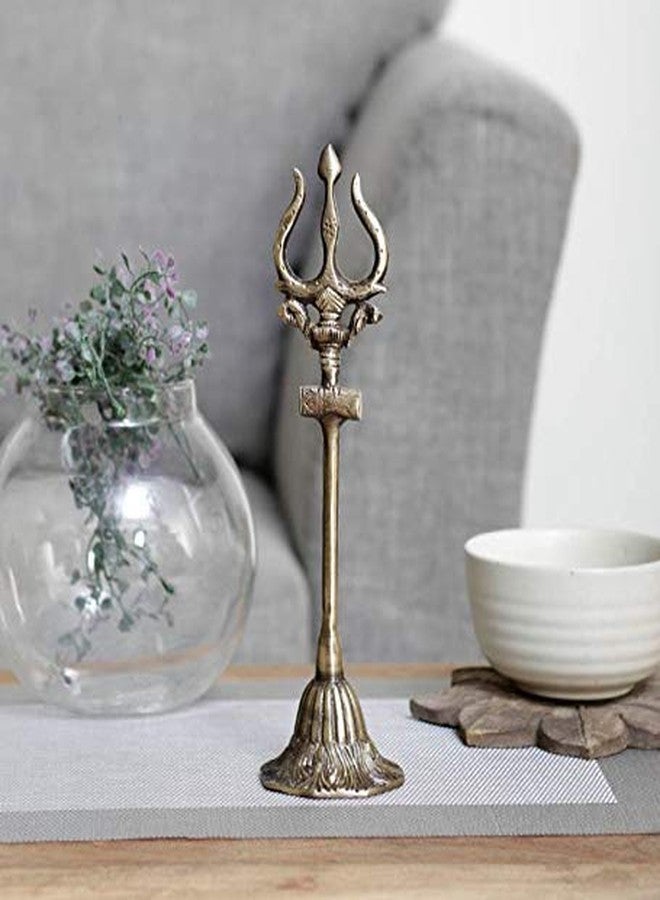 NOBILITY Shiva Trishul Diwali Gift Brass Idol Shiv Statue 8 Inches Wedding Return Diwali Gift Items - Image 3