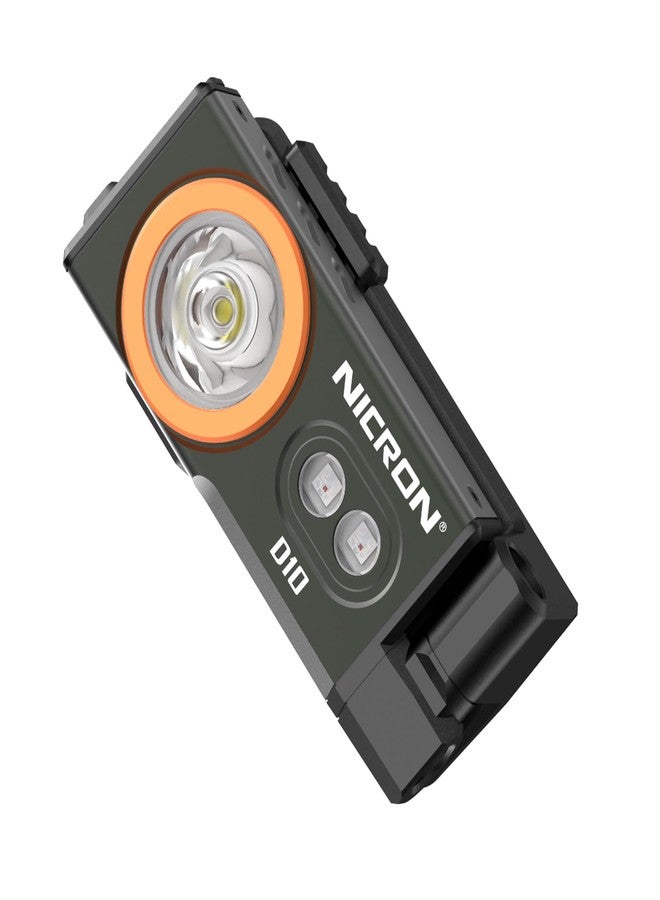 NICRON D10 EDC Flashlight Rechargeable，500 Lumens 3 Sources Pocket Compact RGB Flashlight with Headlamp Strip，Magnet Base for Fishing Outdoor Working - Image 1