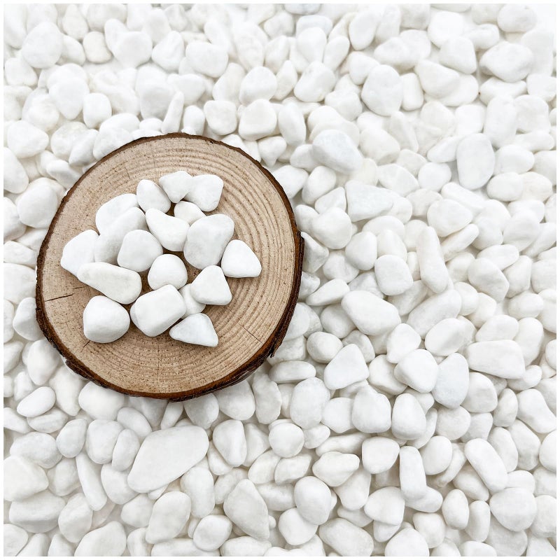BXI 22 Lbs Small Aquarium Substrate Gravel Sand Polished Smooth Fish Tank Gravel Colorfast Uncoated White Natural Pebbles Decorative Stones for Vase Fillers Fairy Garden Potted Plants