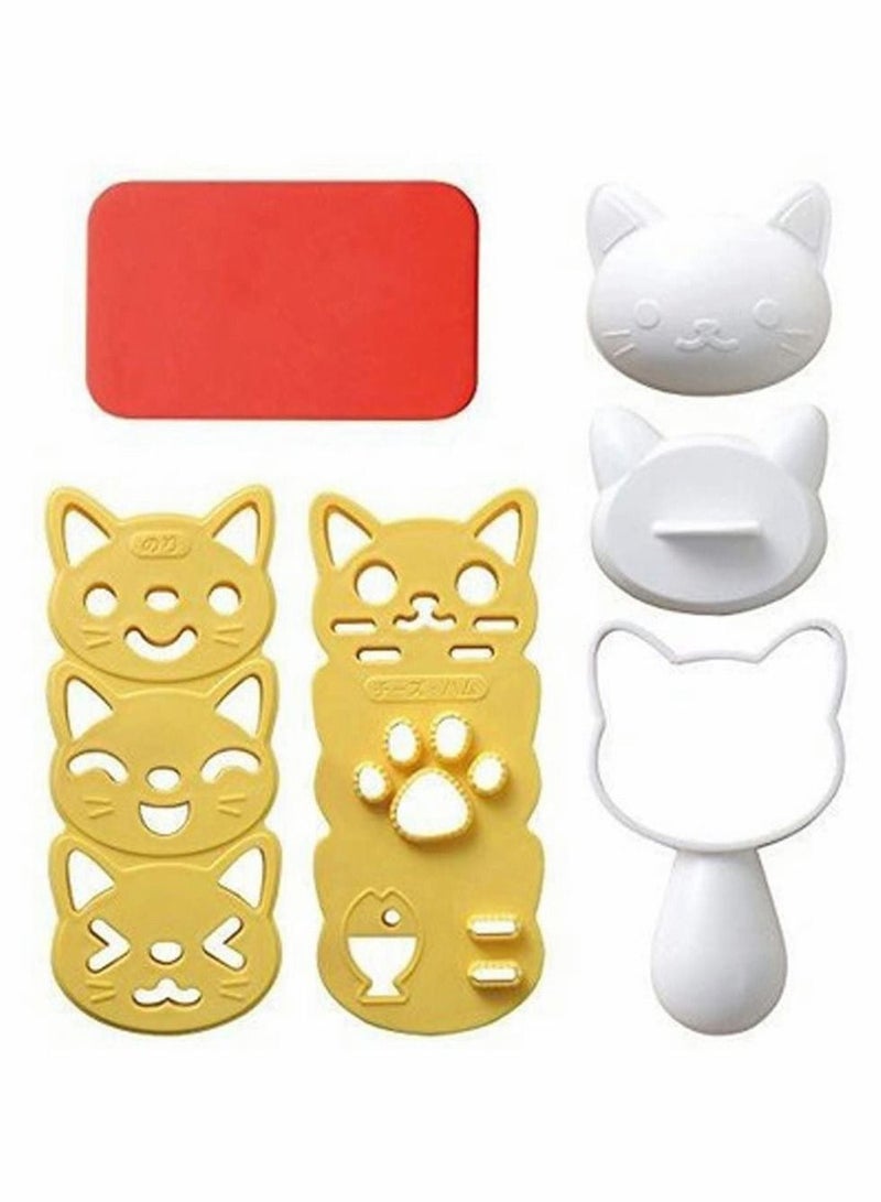 KASTWAVE Rice Ball Mold Set Cat Lovely Rice Ball Mold Sushi Mold Pattern Sushi Kitchen Rice Mould Sandwich DIY Kitchen Tools - Image 2
