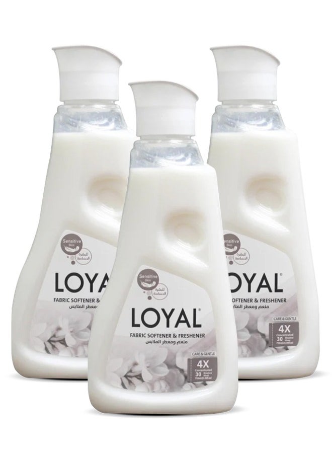 loyal Fabric Softener Freshener Concentrated Care Gentle 30 Washes 3x750ml  - Image 1