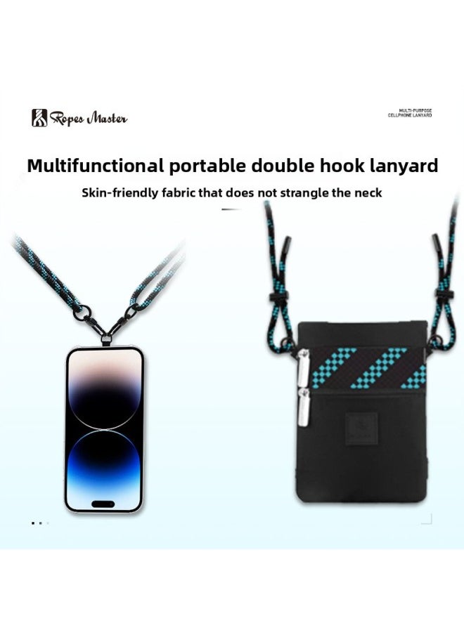 Generic Direct Double Hook Adjustable Slung Neck Anti-loss Strap Lanyard Small Bag Phone Case Metal Gasket-Specification:Khaki Champagne  - Image 5