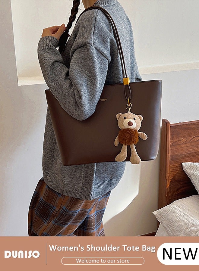 DUNISO Women's Shoulder Tote Bag Faux Leather Handbag for Women Large Capacity Messenger Fashionable Travel Shoulder Bag for Ladies Girls College Students - Image 1