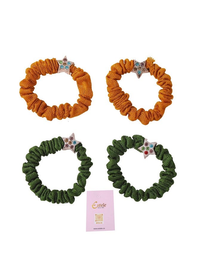 Estele Multicolor Compact Type Hair Rubber Bands for Womens/girlss/girls (Pack of 4) - Image 3