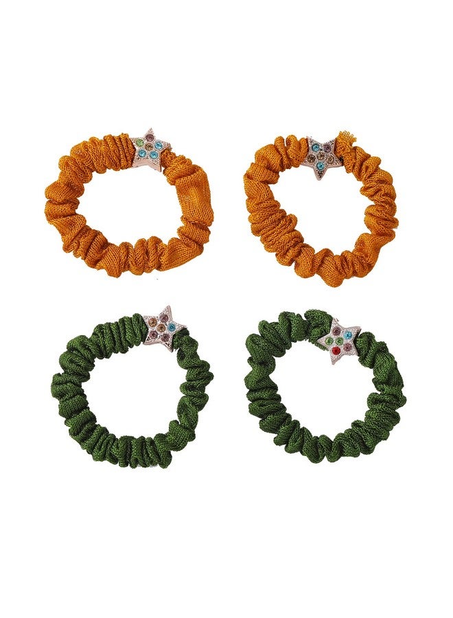 Estele Multicolor Compact Type Hair Rubber Bands for Womens/girlss/girls (Pack of 4) - Image 1