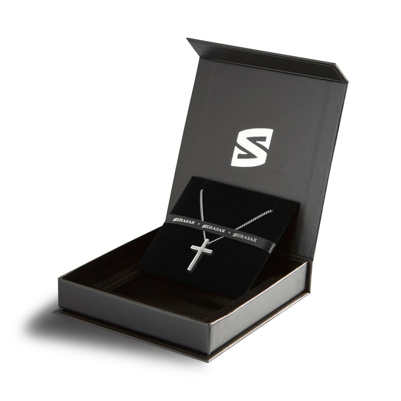 SERASAR Cross Necklace Women Chain Womens Silver Jesus with Pendant Stainless Steel - Image 2