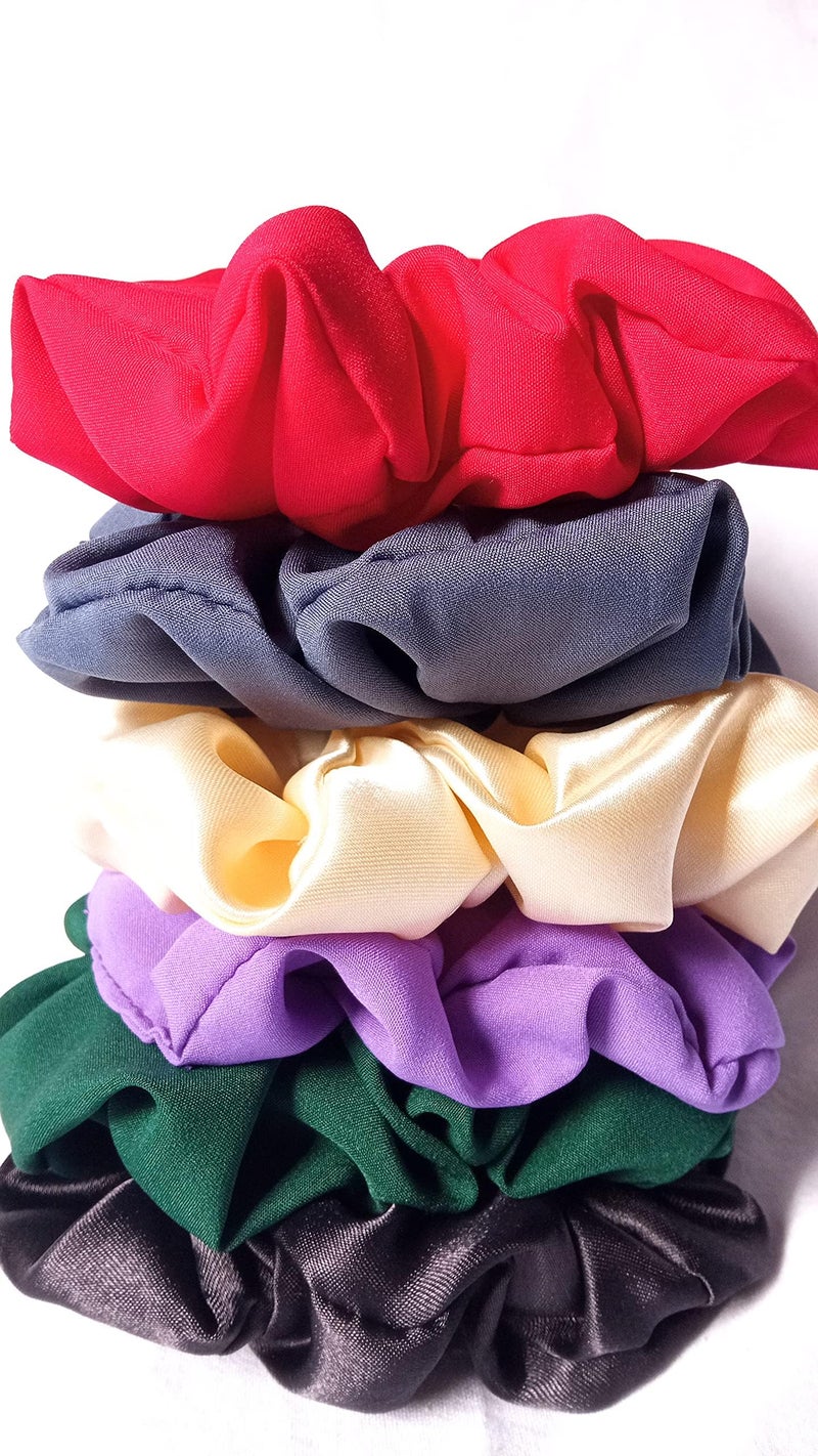 FAMEZA 15 pcs Hair Scrunchies,Velvet,Chiffon,Cotton Elastic Hair Bands,Scrunchy Hair Ties Ropes for Women or Girls Hair Accessories – 5 Vintage Velvet, 5 Solid Colors Chiffon, 5 Soft Flowered Cotton - Image 3
