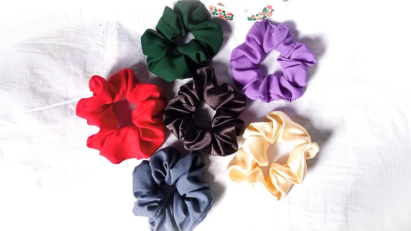 FAMEZA 15 pcs Hair Scrunchies,Velvet,Chiffon,Cotton Elastic Hair Bands,Scrunchy Hair Ties Ropes for Women or Girls Hair Accessories – 5 Vintage Velvet, 5 Solid Colors Chiffon, 5 Soft Flowered Cotton - Image 2