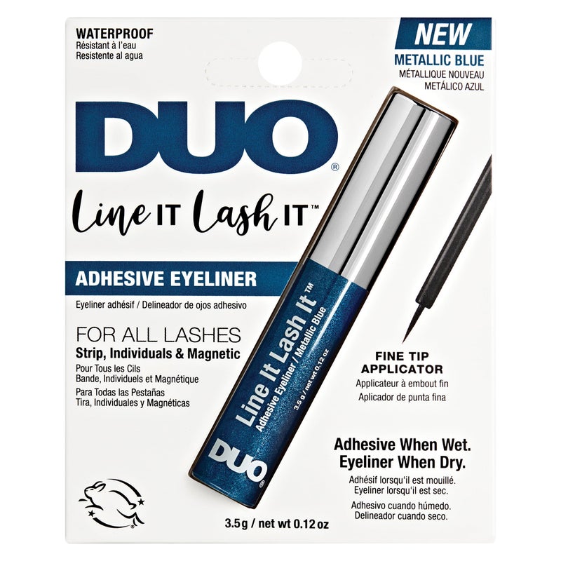 DUO Line It Lash It Lash Glue Liner  Metallic Blue 2in1 Eyeliner  Eyelash Adhesive for Strip  Cluster Lashes 012 oz