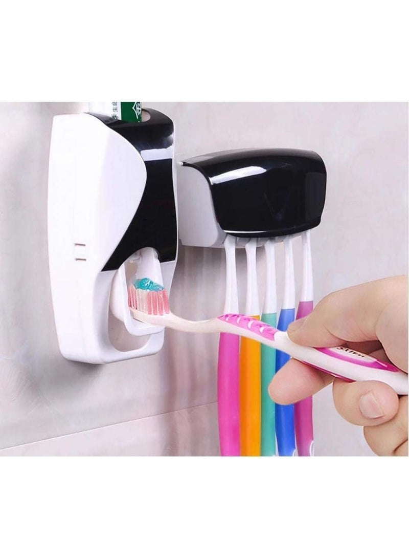 Automatic Toothpaste Dispenser with Toothbrush Holder, 5 Brush Capacity, with Dustproof Lid - Image 2