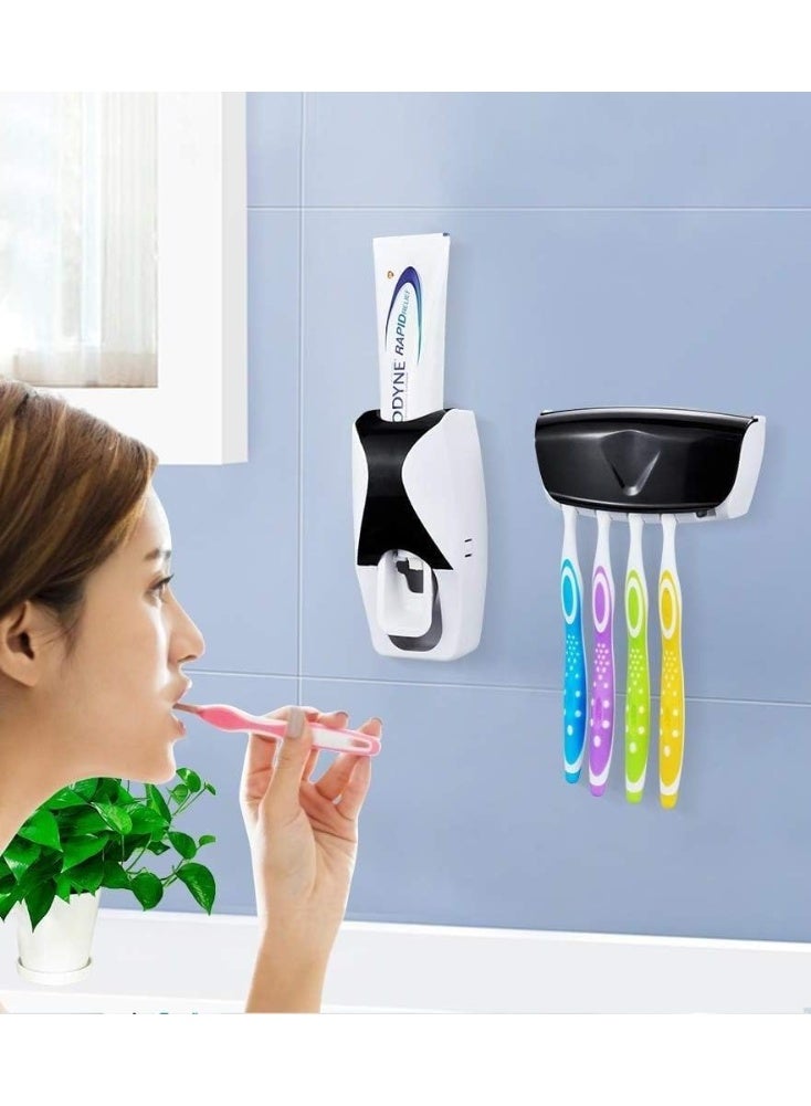 Automatic Toothpaste Dispenser with Toothbrush Holder, 5 Brush Capacity, with Dustproof Lid - Image 4